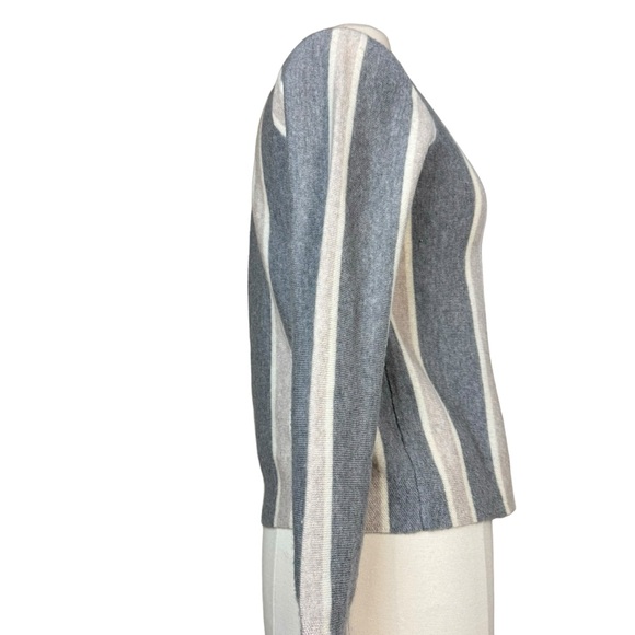 J McLaughlin Merino Wool Button-Front Cardigan Sweater Women’s Sz Medium Striped - Picture 2 of 5